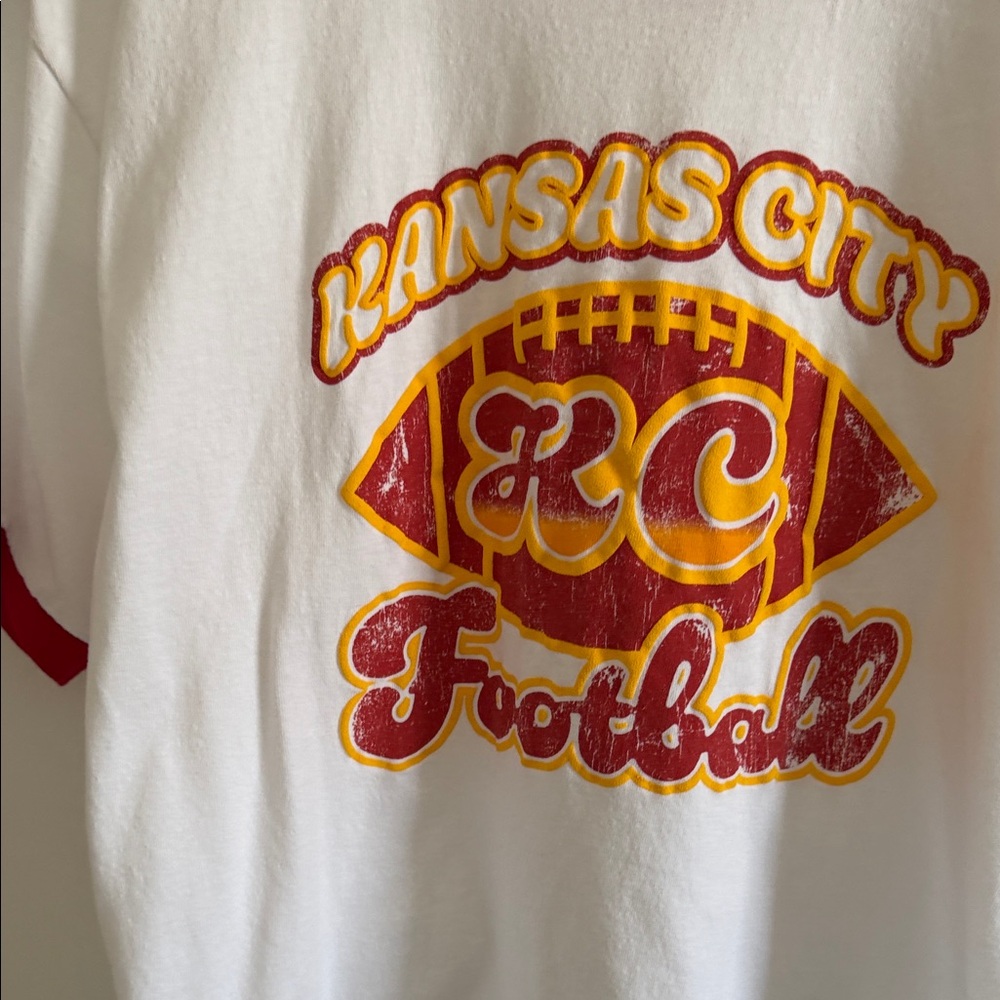 Port and Company White and Red Football Tee - Picture 2 of 11